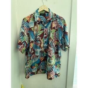 CACTUS Men's Hawaiian Button Front Shirt | Size XL